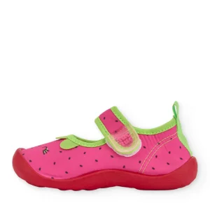 Zapatos acuáticos de niña de punto con cierre velcro