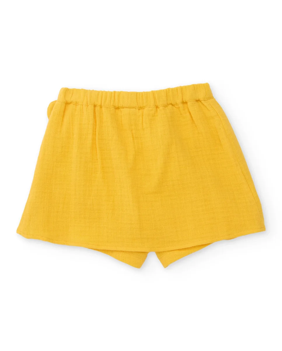 Falda pantalón de niña de plana con diseño cruzado - Imagen 3