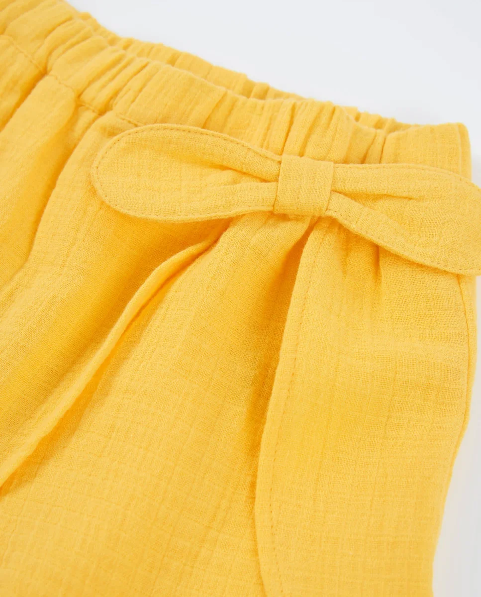 Falda pantalón de niña de plana con diseño cruzado - Imagen 4