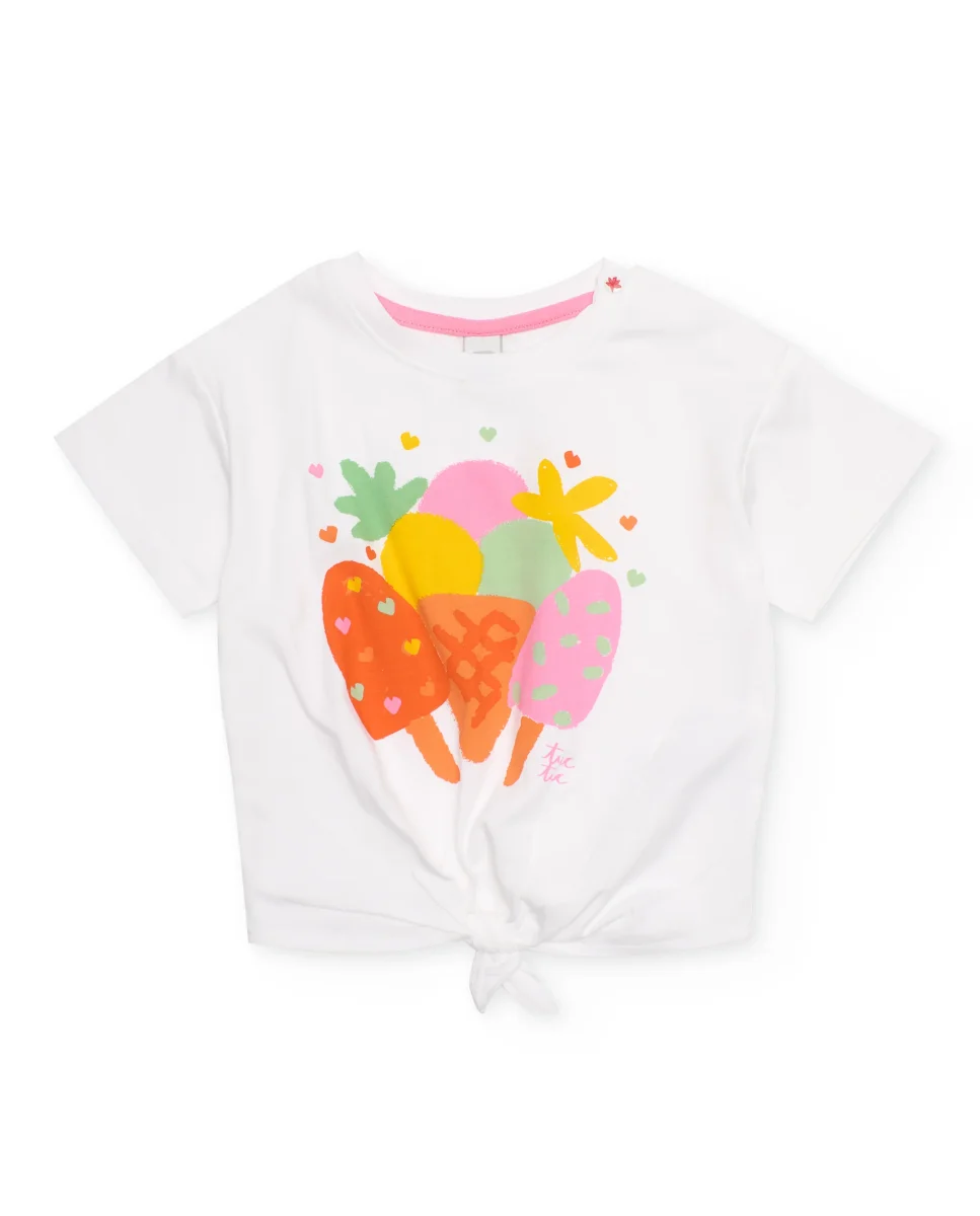 Camiseta de niña de punto con nudo frontal - Imagen 2