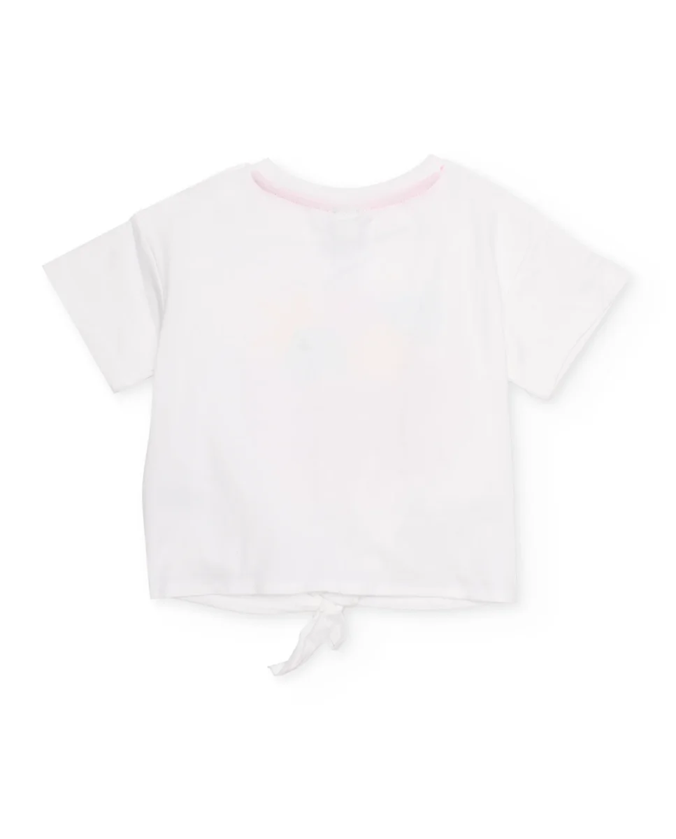 Camiseta de niña de punto con nudo frontal - Imagen 3