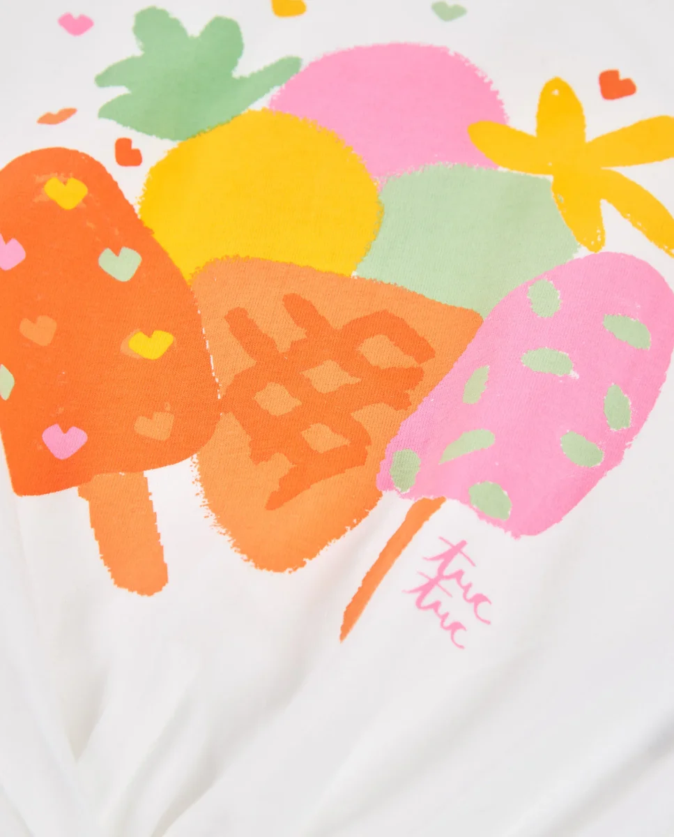 Camiseta de niña de punto con nudo frontal - Imagen 5