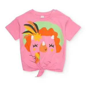 Camiseta de niña de punto con nudo delantero