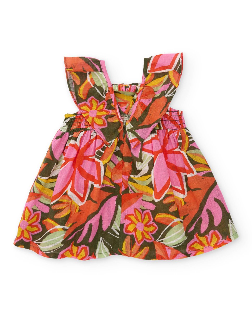 Vestido de niña de plana con fruncido frontal - Imagen 3