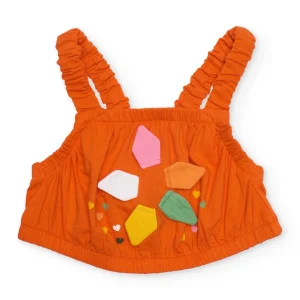 Top de niña de punto con detalles en relieve