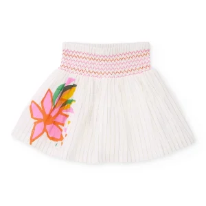 Falda de niña de plana con bordado decorativo