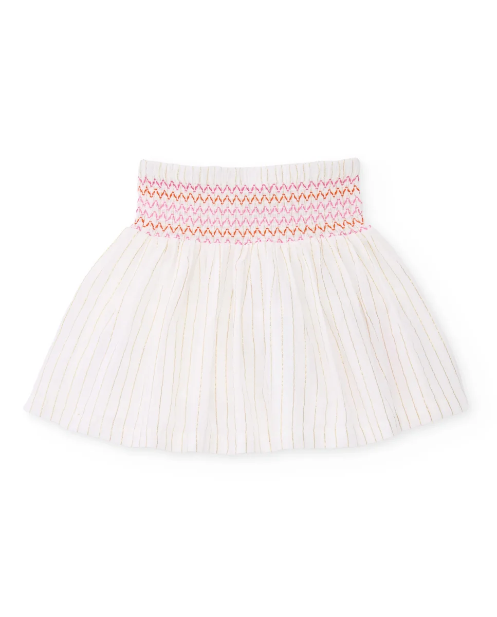 Falda de niña de plana con bordado decorativo - Imagen 3