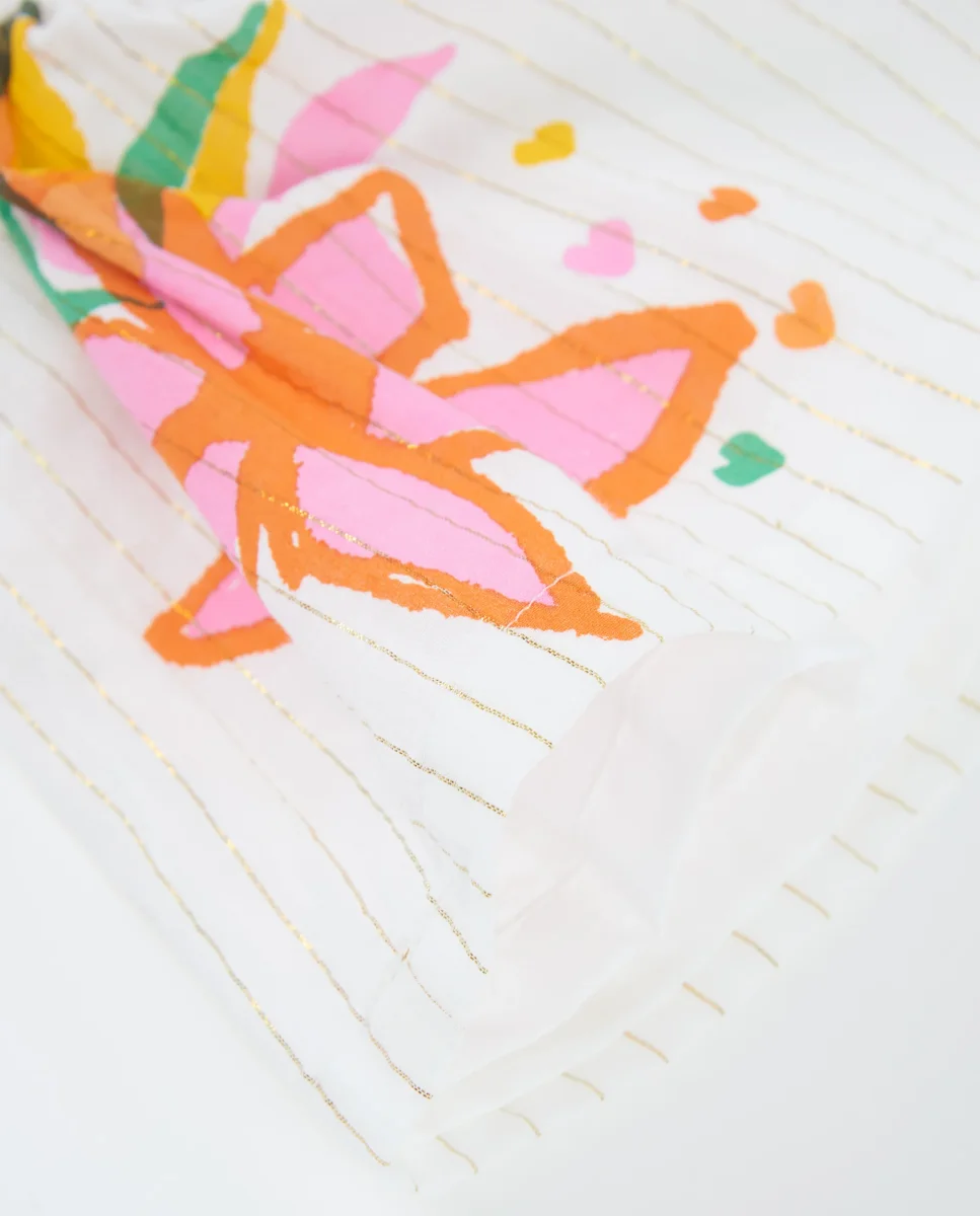 Falda de niña de plana con bordado decorativo - Imagen 5