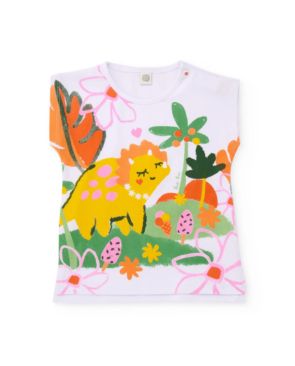 Conjunto de niña de punto y estampado colorido - Imagen 3