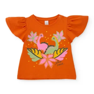 Camiseta de niña de punto y mangas con volante