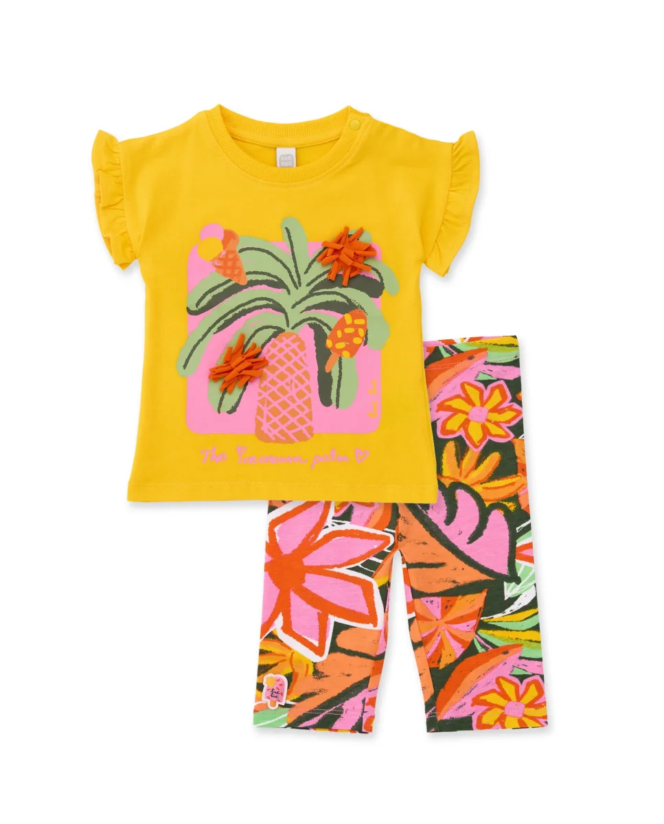 Conjunto de niña de punto con detalles en relieve
