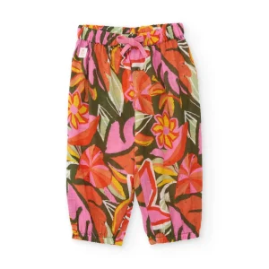 Pantalones de niña de plana y tejido ligero