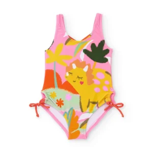 Bañador de niña de punto con lazos laterales