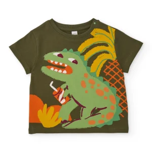 Camiseta de niño de punto con cierre en hombro