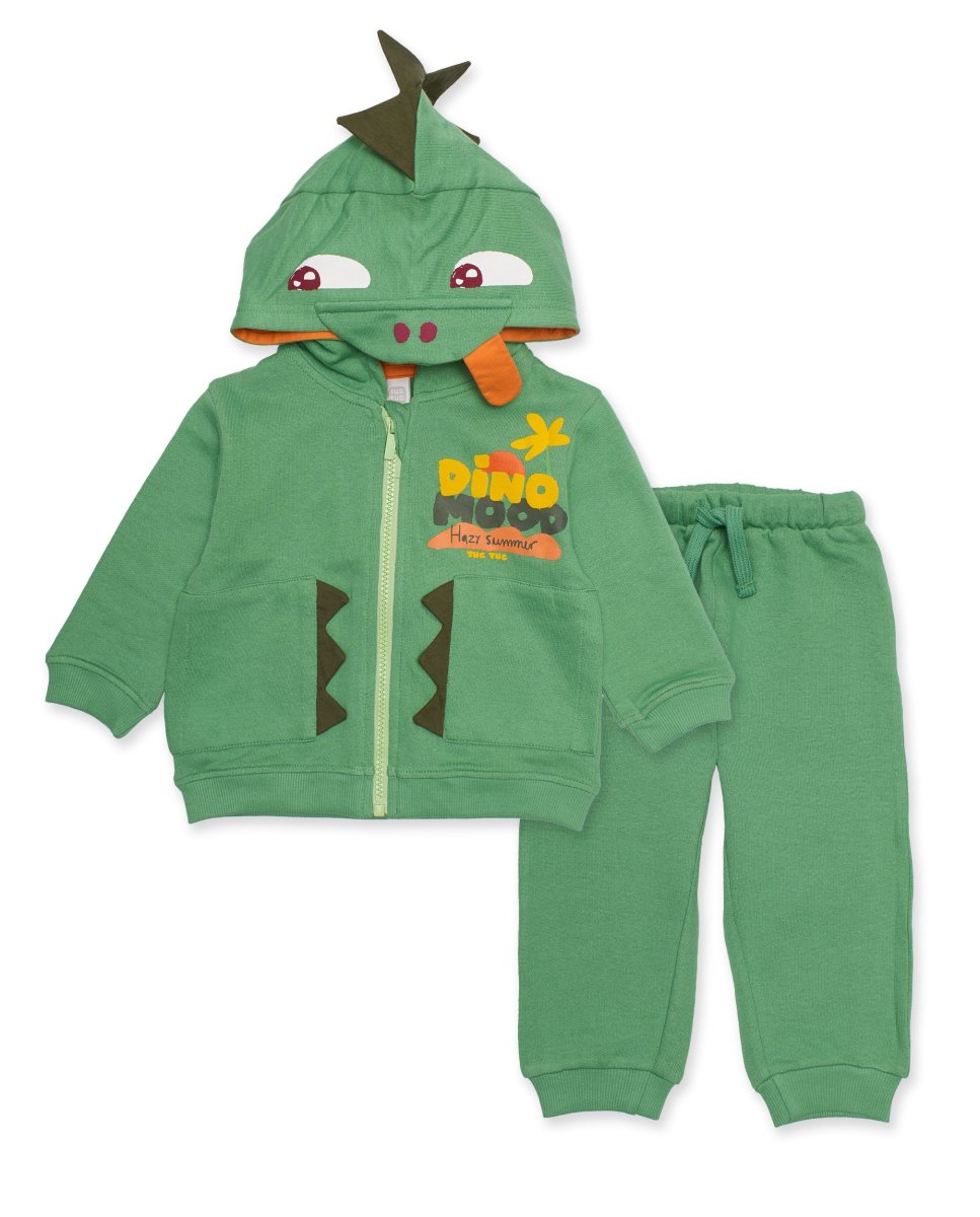 Conjunto de niño de punto con capucha de dinosaurio - Imagen 3