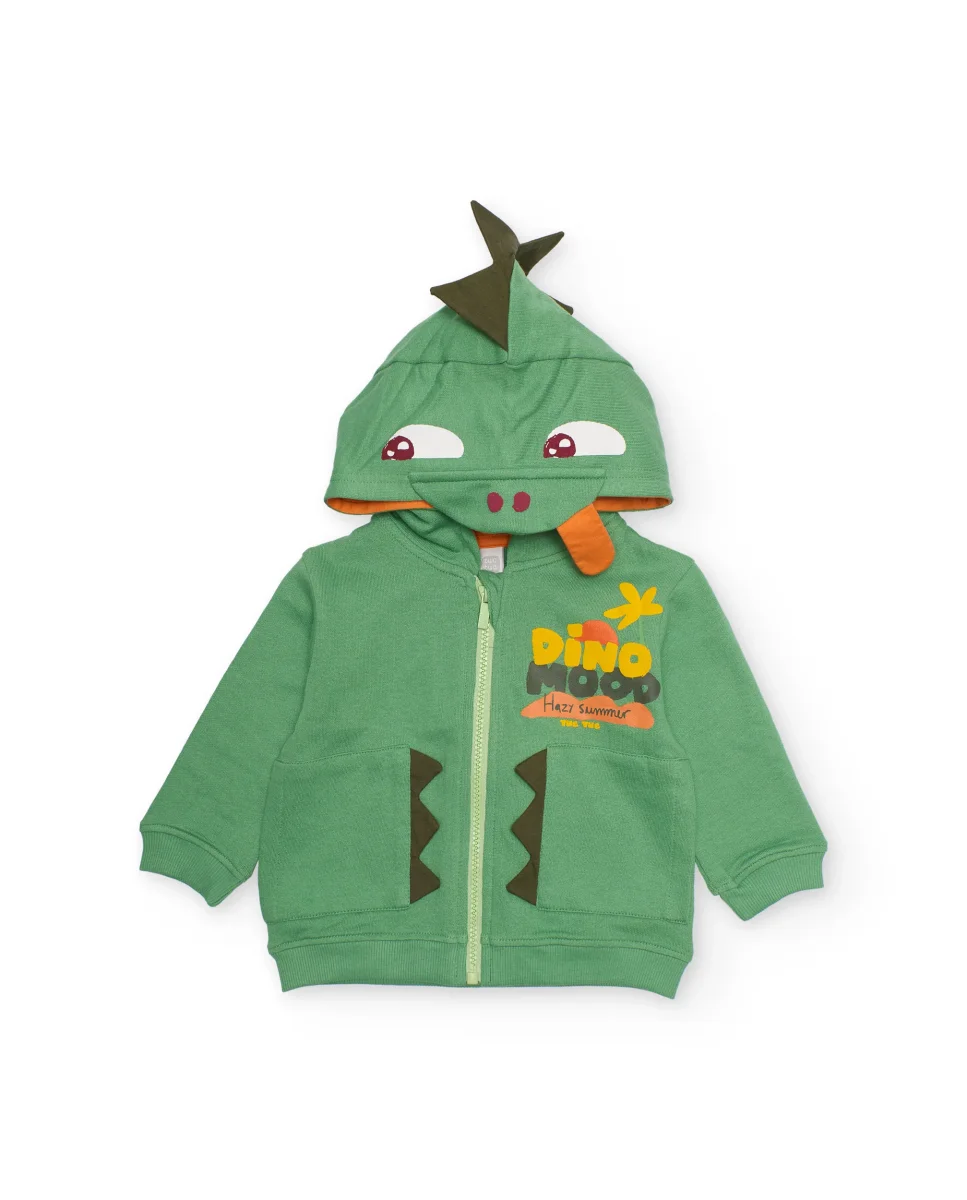 Conjunto de niño de punto con capucha de dinosaurio - Imagen 4
