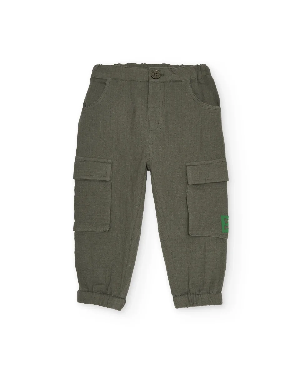 Pantalones de niño de plana con bolsillos cargo - Imagen 3