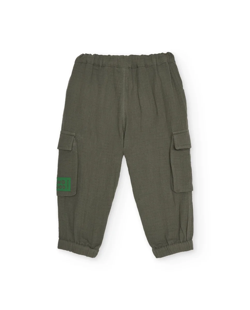 Pantalones de niño de plana con bolsillos cargo - Imagen 4