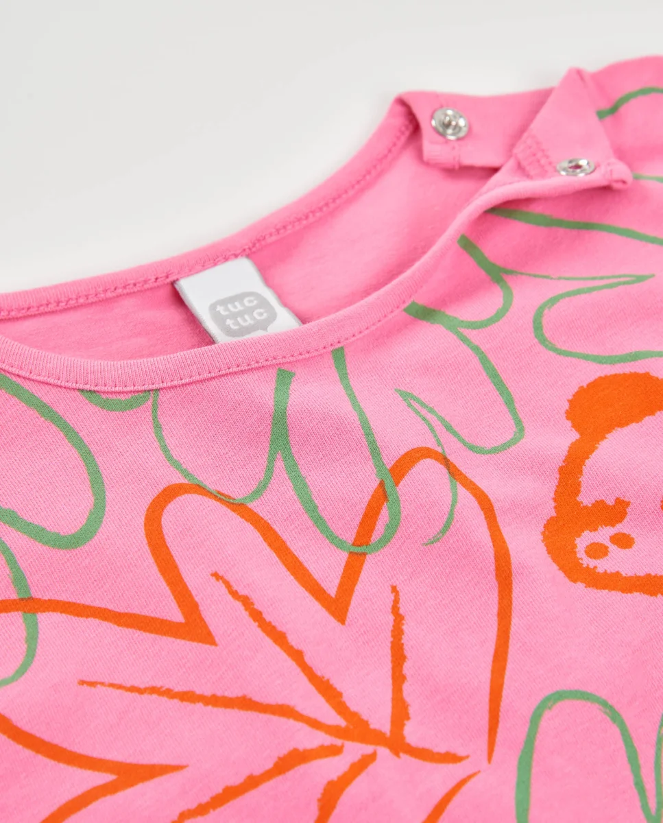 Camiseta de niña de punto con dinosaurio decorativo - Imagen 4