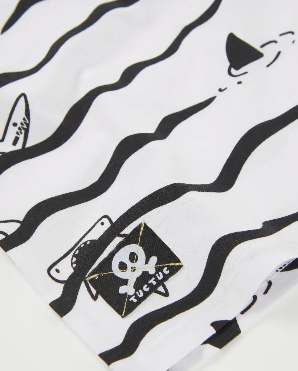 Camiseta de niño de punto y estampado de tiburones - Imagen 5