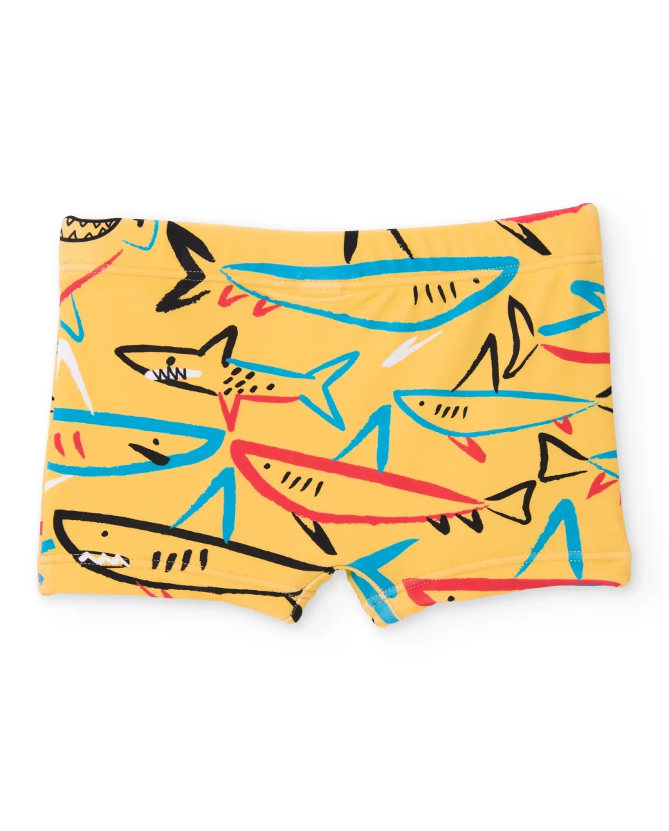 Bañador de niño de punto con estamapdo de tiburones - Imagen 3