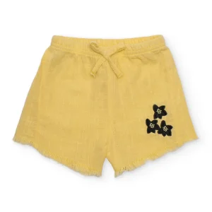 Short de niña de plana con bordado lateral