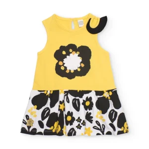 Vestido de niña de punto con detalle en hombro