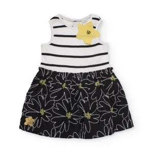 Vestido de niña de punto y diseño a rayas