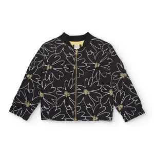 Chaqueta de niña de plana con estampado floral