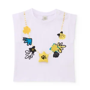 Camiseta de niña de punto sin mangas