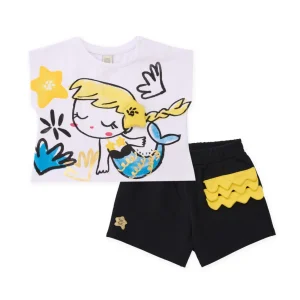 Conjunto de niña de punto con estampado sirena