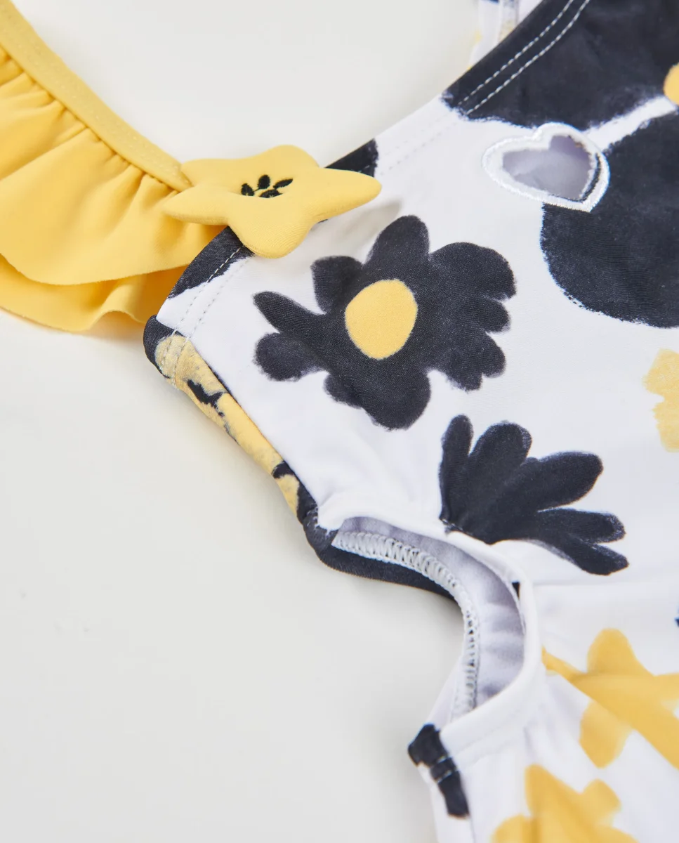 Bañador de niña de punto con diseño asimétrico - Imagen 4