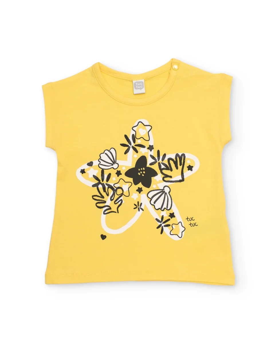Camiseta de niña de punto con diseño estrellas de mar - Imagen 2