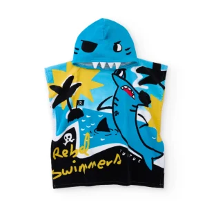 Toalla poncho de niño de punto con capucha