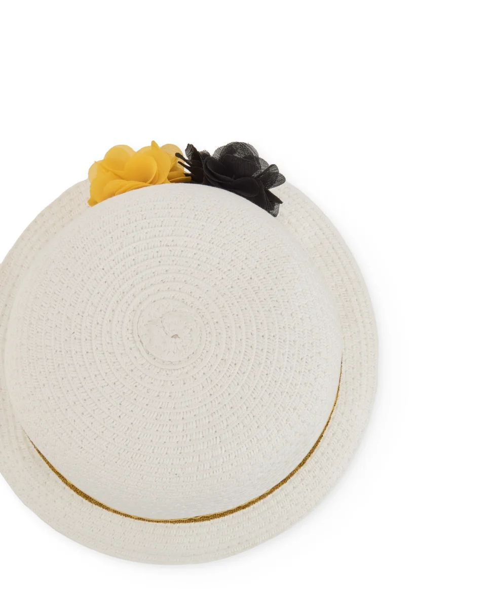 Sombrero de niña de plana y flores en relieve - Imagen 5