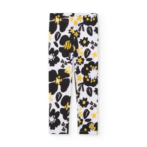 Leggings de niña de punto con estampado integral