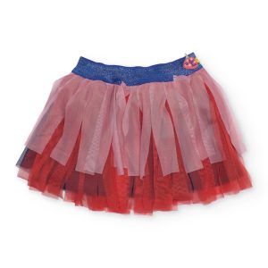 Falda de niña de plana y capas de tul