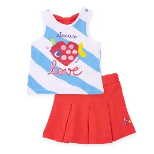 Conjunto de niña de punto con tablas frontales