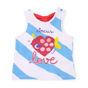 Camiseta de niña de punto con pez en forma de corazón