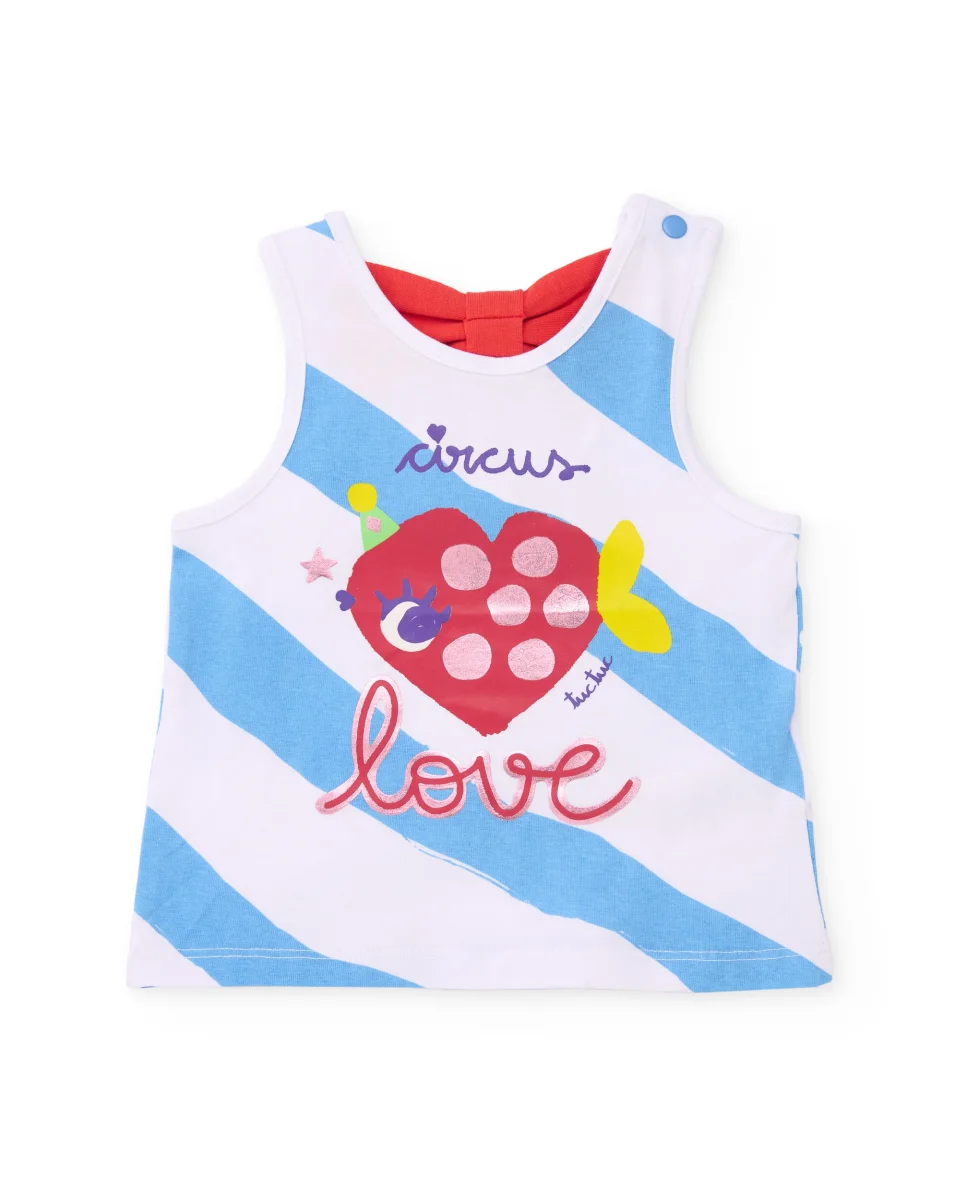 Camiseta de niña de punto con pez en forma de corazón - Imagen 2