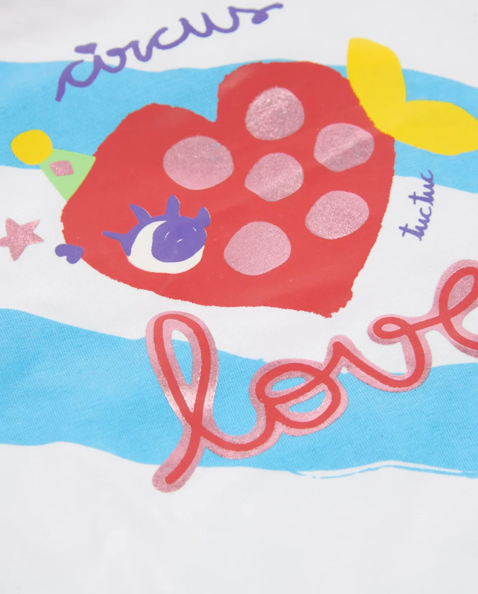 Camiseta de niña de punto con pez en forma de corazón - Imagen 5
