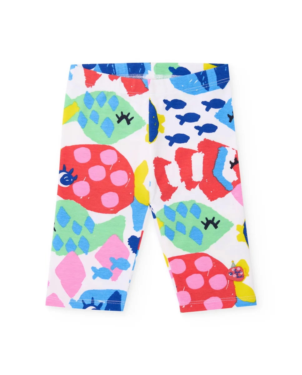 Leggings de niña de punto y estampado marino