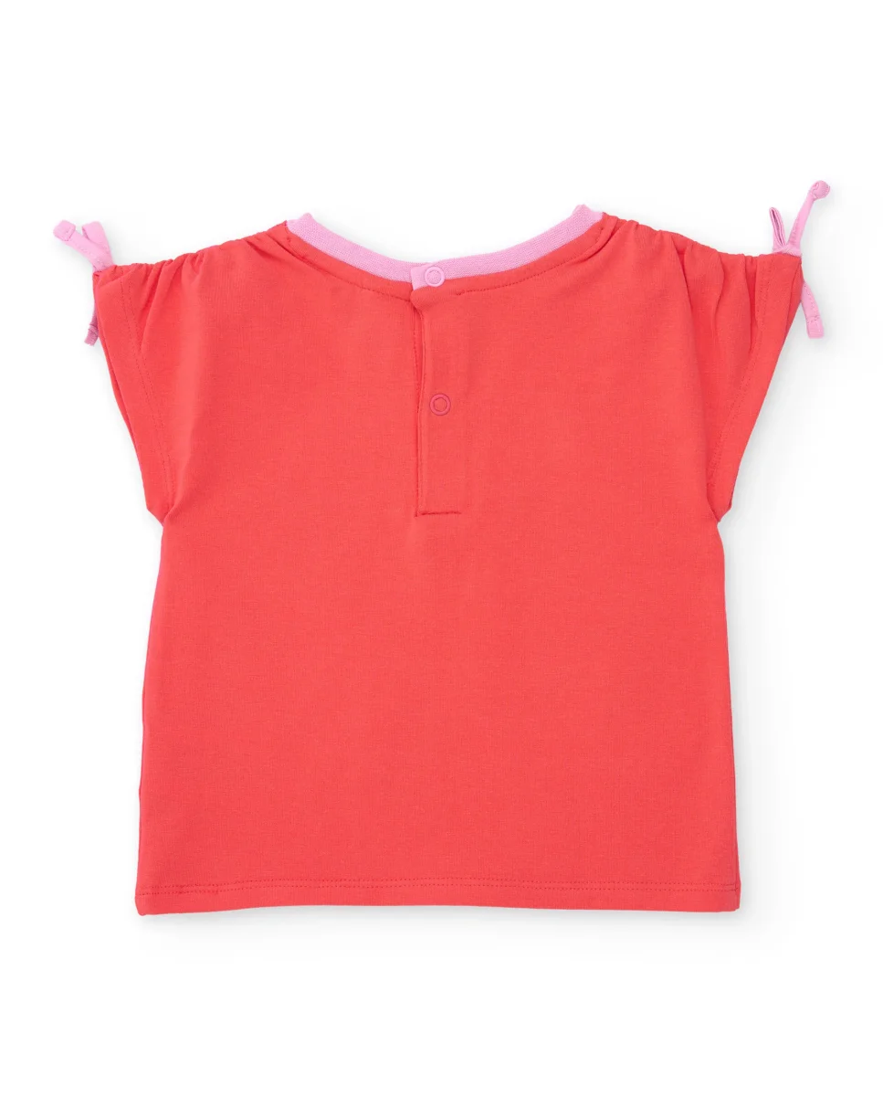Camiseta de niña de punto y gran estampado frontal - Imagen 3