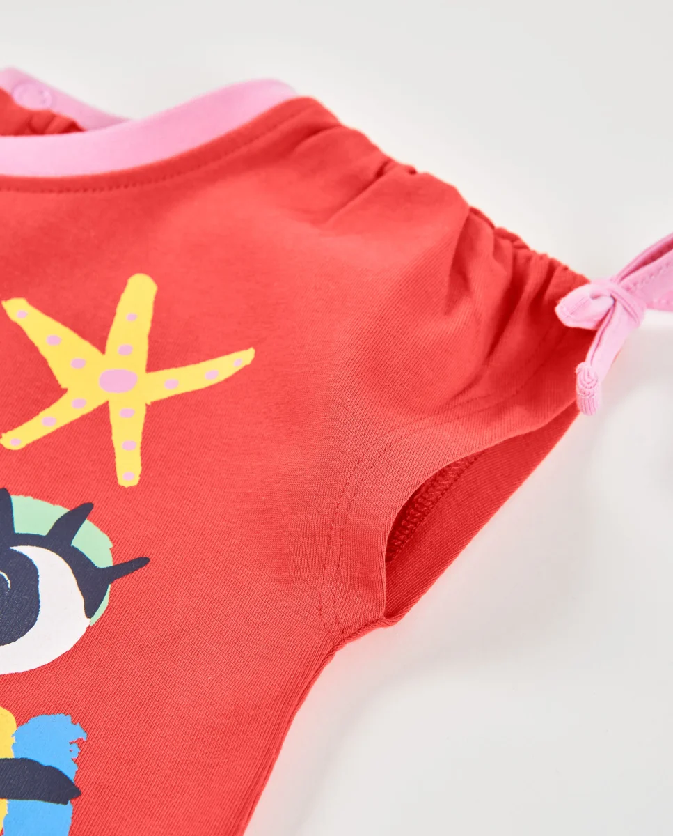 Camiseta de niña de punto y gran estampado frontal - Imagen 4