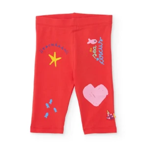 Leggings de niña de punto y estampados decorativos