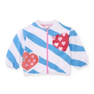 Sudadera de niña de punto y cierre de cremallera