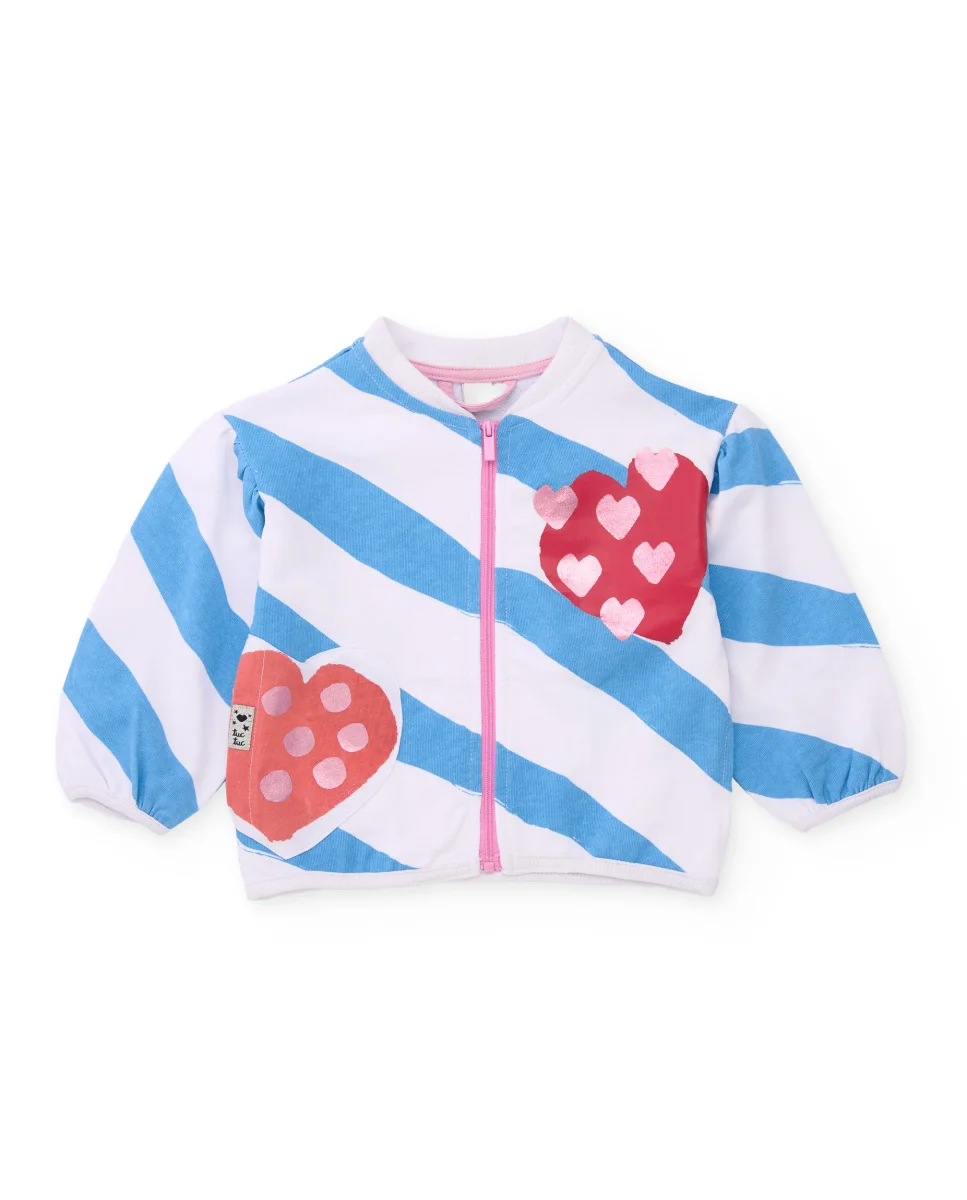 Sudadera de niña de punto y cierre de cremallera