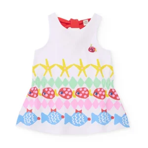 Vestido de niña de punto con lazo en la espalda