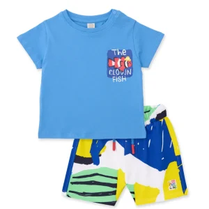 Conjunto de niño de punto y estampado artístico