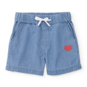 Bermuda de niño de plana y denim ligero